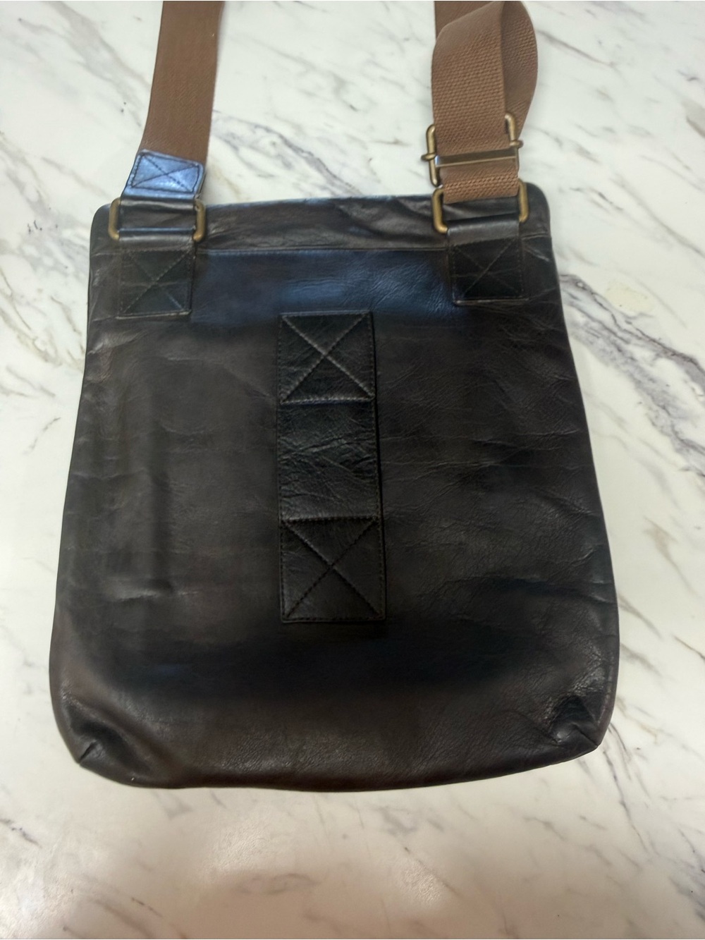 Belstaff vintage Italian leather speed bag messenger shoulder bag in brown - Picture 8 of 10